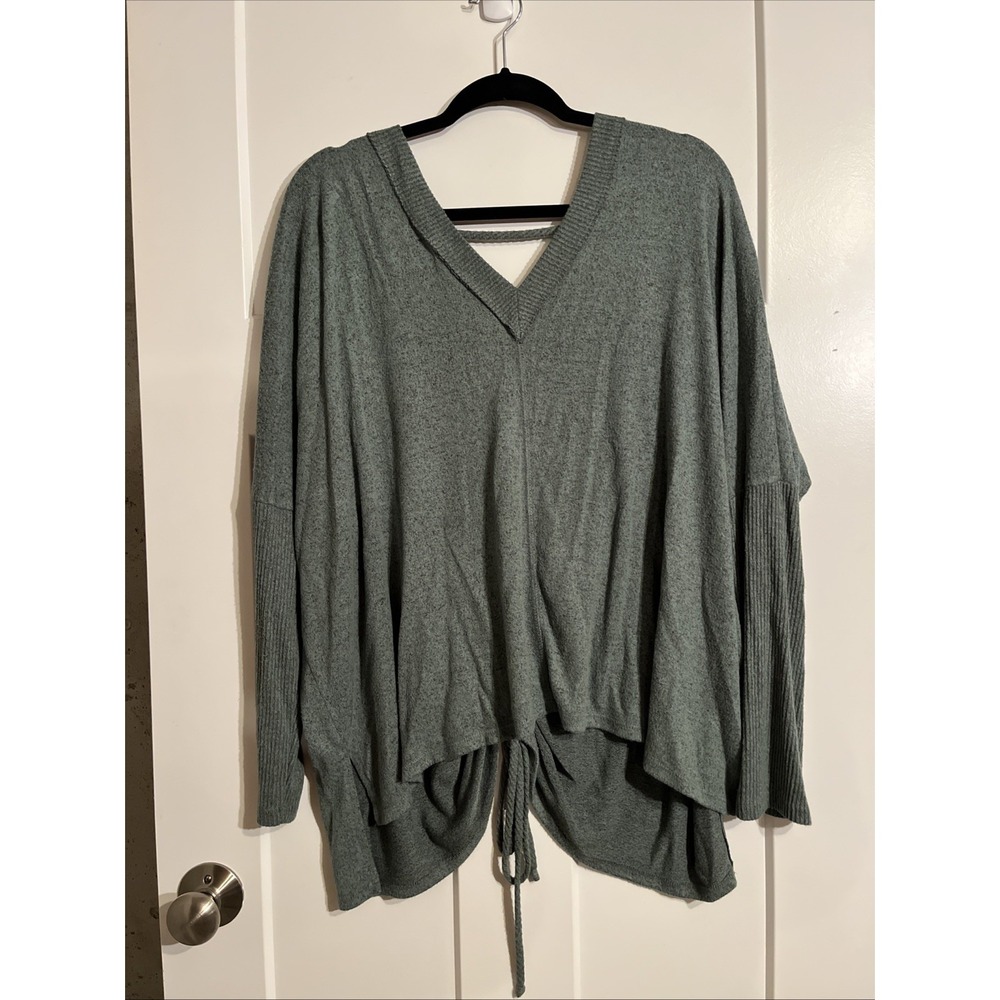 Lulus Women's VNeck Crop Sweater Green Size Large